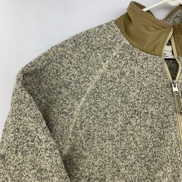 The North Face Men's 1/4-Zip Fleece Sweater Tan Gray Size S - Picture 6 of 16